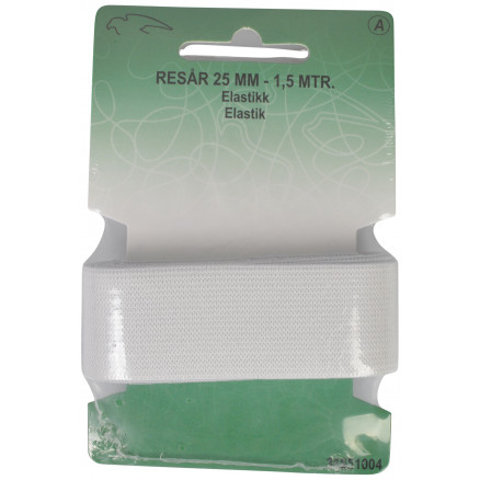 Elastisches Band Weiß 25mm 1.5m Elastisches Band Weiß 25mm 1.5m von VJ Green
