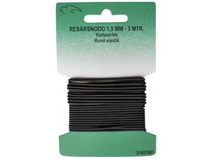Elastisches Band rund Schwarz 1,5mm 3m von VJ Green