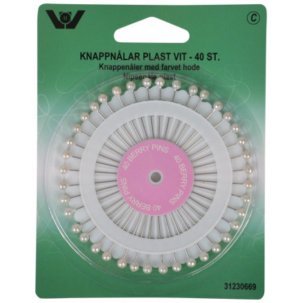 Stecknadeln Kunststoff Perlenmutter - 40 Stk von VJ Green