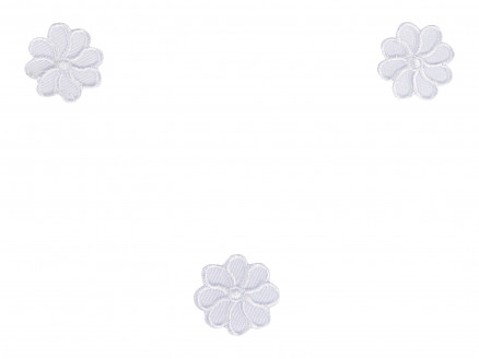 Aufbügeletiketten Weiße Blume 2 cm - 3 Stück von VJ Green