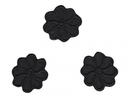 Bügelbilder Schwarze Blume 2cm - 3 Stk von VJ Green