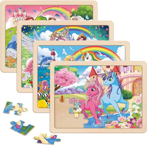 Puzzles für Kinder, 4 – 6 Jahre, groß, 24 Teile, Prinzessinnen, Einhorn, Meerjungfrau, Holzpuzzle für Kinder, Lernpuzzle, Vorschule, Spielzeug für Mädchen 3 4 5 6 Puzzles für Kinder, 4 – 6 Jahre, groß, 24 Teile, Prinzessinnen, Einhorn, Meerjungfrau, Holzpuzzle für Kinder, Lernpuzzle, Vorschule, Spielzeug für Mädchen 3 4 5 6 von VJZVKJ