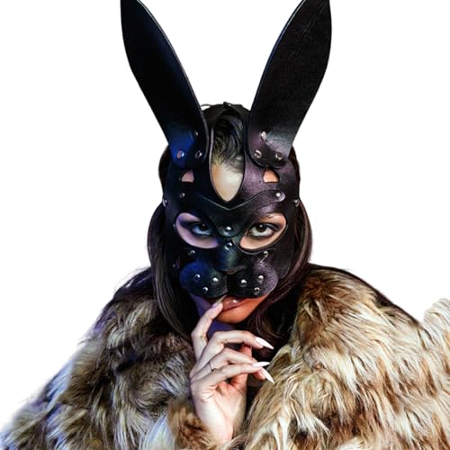 VKFOFEG Kaninchenmaske, Cosplay Maske, PU Leder Masken VKFOFEG Kaninchenmaske, Cosplay Maske, PU Leder Masken von VKFOFEG