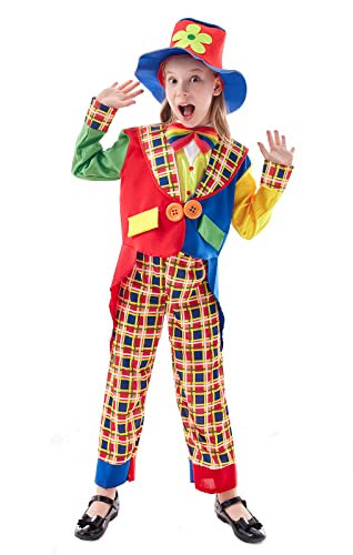 VKI® Clown Kostüm Kinder Set, Clown Kostümzubehör, Halloween Kostümzubehör, Zirkus Requisiten, Karneval Kostüm Kinder von VKI