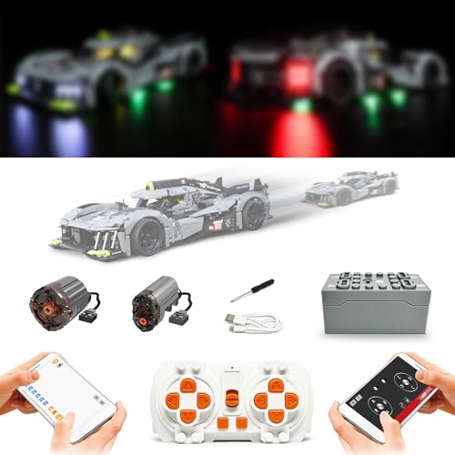 Power Funktion Motoren Licht Set für Lego 42156 Peugeot 9X8 24H Le Mans Hybrid Hypercar(Nicht Enthalten Modell) von VLites