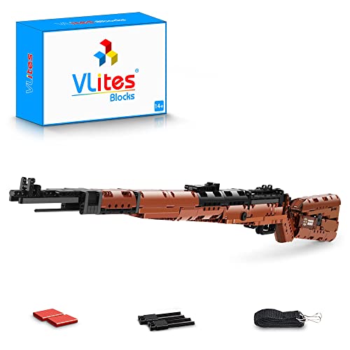 VLites Technik 98K Klemmbausteine Modell, 1025 Teile 107cm MOC Bausteine Schießwaffe Modell Bausatz von VLites