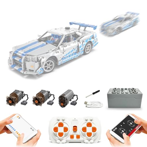 Technik Power Motoren Set Kompatibel mit Lego 42210 Technic Nissan Skyline GT-R R34 Automodell (Regular Version) von VLites
