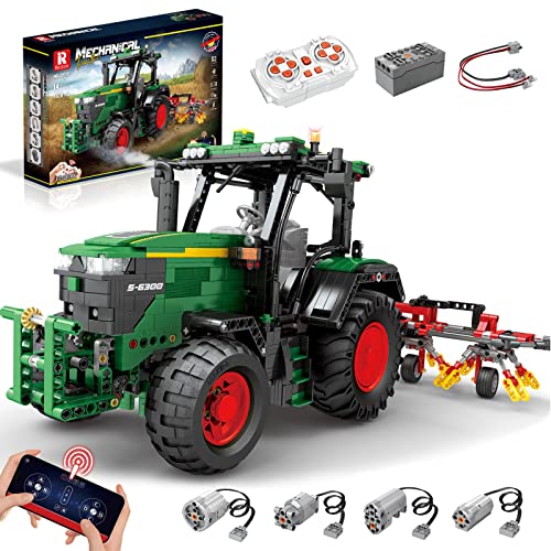 VLites 22015 Technik Traktor Klemmbausteine Bausatz, 1828 Teile mit 4 Motoren Ferngesteuert Traktor Modellbauset(Originalverpackung) von VLites