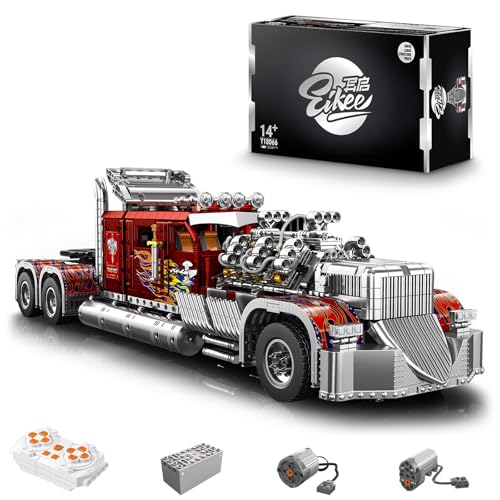 VLites Y18066 Technik Groß LKW Bausatz Bausteine, 3485 Teile THOR-24 Truck Klemmbausteine MOC Modellbausatz Bausteinset (Dynamische Version) von VLites
