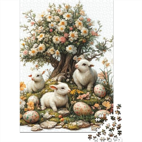 1000 Teile, süßer Osterhase für Erwachsene, schwieriges Papierpuzzle für Erwachsene, 1000 Teile (75 x 50 cm) von VMDUHFY