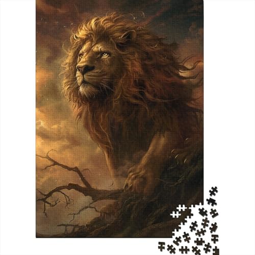 1000 Teile Löwenpuzzle für Erwachsene, Holzpuzzle, Halloween-Geschenke, Erwachsenenpuzzle, Lernspiel, Herausforderung, Spielzeug, 1000 Teile (75 x 50 cm) von VMDUHFY
