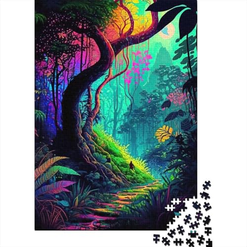 1000 Teile Natur Psychedelic 45 Erwachsene Puzzle Papier Geschenk Halloween Puzzle Erwachsene Puzzle für Familienspaß und Spieleabend 1000 Teile (38x26cm) von VMDUHFY