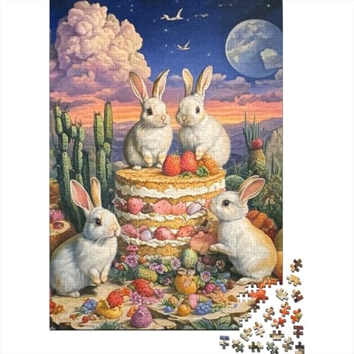 1000 Teile Oster-Puzzle mit süßem Häschen, Papierpuzzle für Erwachsene und Jugendliche ab 12 Jahren, 1000 Teile (75 x 50 cm) von VMDUHFY