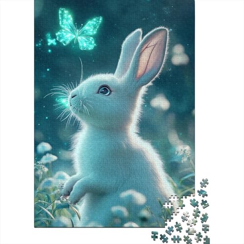 1000-teiliges Oster-Puzzle mit süßem Häschen, für Erwachsene und Teenager, 1000 Teile (38 x 26 cm) von VMDUHFY