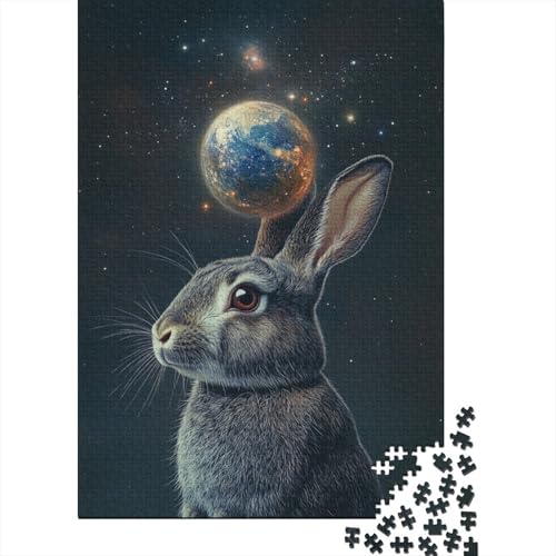 1000-teiliges Oster-Puzzle mit süßem Häschen, für Erwachsene und Teenager, 1000 Teile (75 x 50 cm) von VMDUHFY