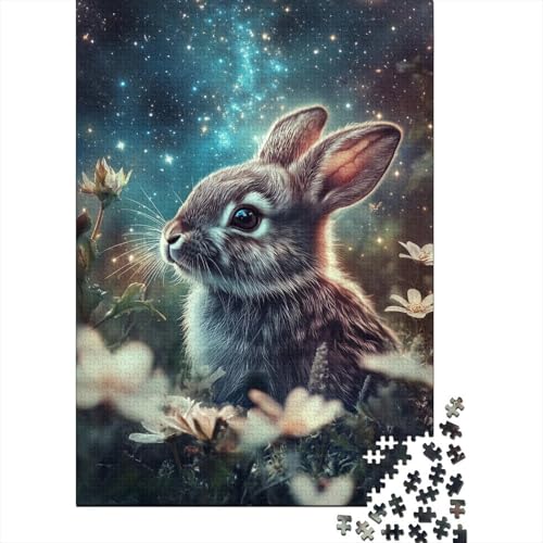 1000-teiliges Oster-Puzzle mit süßem Häschen für Erwachsene, Papierpuzzle, Lernspiel für Erwachsene Teenager, 1000 Teile (38 x 26 cm) von VMDUHFY