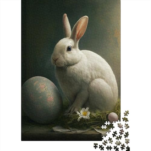 1000-teiliges Oster-Puzzle mit süßem Häschen für Erwachsene, Papierpuzzle für Erwachsene, Lernspiel, Herausforderungsspielzeug, 1000 Stück (38 x 26 cm) von VMDUHFY