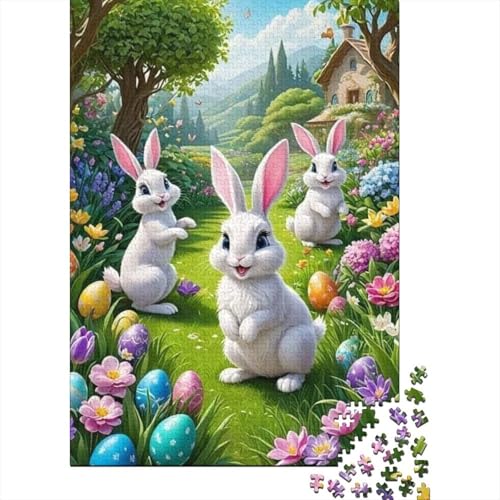 1000-teiliges Oster-Puzzle mit süßem Häschen für Erwachsene, Papierpuzzle für Erwachsene und Jugendliche, Lernpuzzle, 1000 Teile (38 x 26 cm) von VMDUHFY