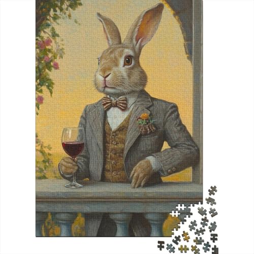 1000-teiliges Oster-Puzzle mit süßem Häschen für Erwachsene, Papierpuzzle für Erwachsene und Jugendliche, Lernpuzzle, 1000 Teile (38 x 26 cm) von VMDUHFY