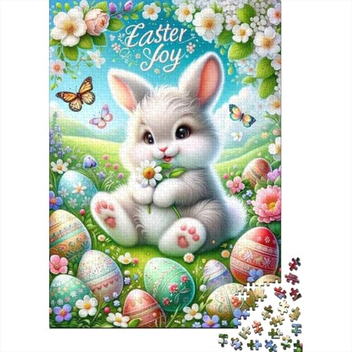 1000-teiliges Oster-Puzzle mit süßem Häschen für Erwachsene, Puzzle, Lernspiel, Herausforderungsspielzeug, 1000 Stück (38 x 26 cm) von VMDUHFY