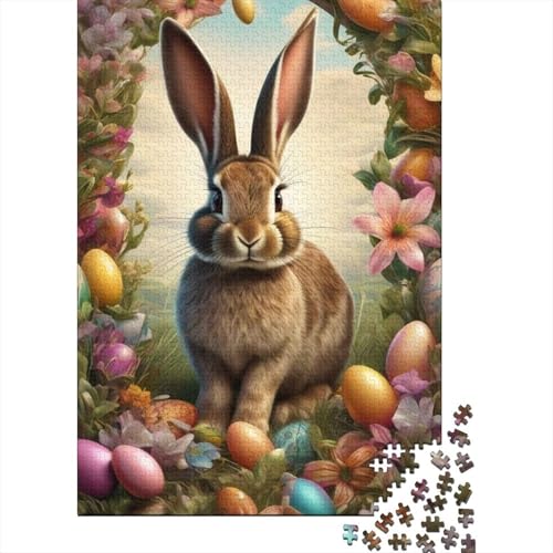 1000-teiliges Oster-Puzzle mit süßem Häschen für Erwachsene, Puzzle, Puzzle für Erwachsene, Heimdekoration, Puzzle-Spielzeug, 1000 Stück (75 x 50 cm) von VMDUHFY