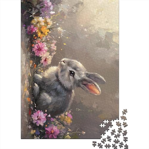 1000-teiliges Oster-Puzzle mit süßem Häschen für Erwachsene, Puzzle für Erwachsene und Jugendliche ab 12 Jahren, 1000 Teile (38 x 26 cm) < von VMDUHFY