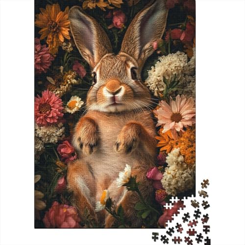 1000-teiliges Oster-Puzzle mit süßem Häschen für Erwachsene, Puzzle für Erwachsene und Jugendliche ab 12 Jahren, 1000 Teile (75 x 50 cm) < von VMDUHFY