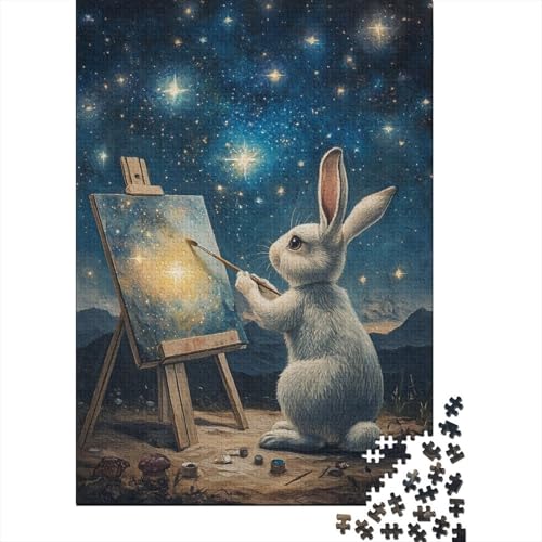1000-teiliges Oster-Puzzle mit süßem Häschen für Erwachsene, Puzzles, Lernspielzeug, 1000 Stück (38 x 26 cm) von VMDUHFY