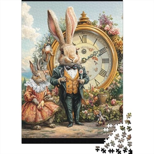 1000-teiliges Oster-Puzzle mit süßem Häschen für Erwachsene, Puzzles, Lernspielzeug, 1000 Stück (38 x 26 cm) von VMDUHFY
