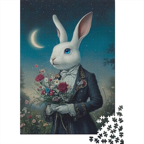 1000-teiliges Oster-Puzzle mit süßem Häschen für Erwachsene und Teenager, Lernspiele für zu Hause, DIY-Spielzeug, 1000 Teile (38 x 26 cm) von VMDUHFY