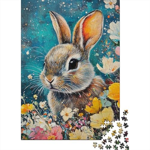 1000-teiliges Oster-Puzzle mit süßem Häschen für Erwachsene und Teenager, Lernspielzeug aus Papier, 1000 Teile (38 x 26 cm) von VMDUHFY