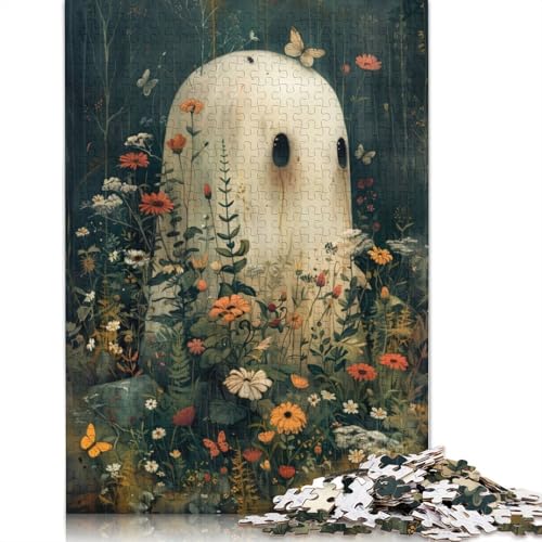 1000-teiliges Papierpuzzle mit Blumenmotiv „Boho Ghost“, Papierpuzzle für Erwachsene und Jugendliche ab 12 Jahren, 1000 Teile (38 x 26 cm) von VMDUHFY