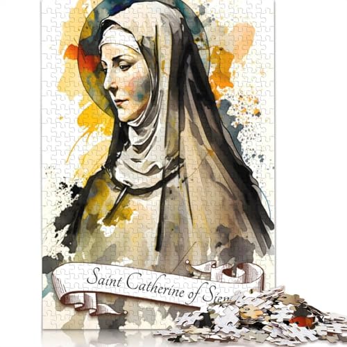 1000-teiliges Puzzle „Die Heilige Katharina von Siena“ für Erwachsene und Jugendliche, Lernspiele für zu Hause, DIY-Spielzeug, 1000 Teile (75 x 50 cm) von VMDUHFY
