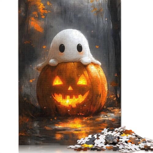 1000-teiliges Puzzle „Geist auf Kürbis“ für Erwachsene und Teenager. Puzzle für Familienspaß und Spieleabende. 1000 Teile (75 x 50 cm) von VMDUHFY