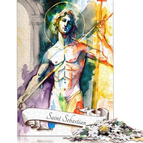 1000-teiliges Puzzle „St. Sebastian“, katholisches Puzzle für Erwachsene und Jugendliche, 1000 Teile (75 x 50 cm) von VMDUHFY