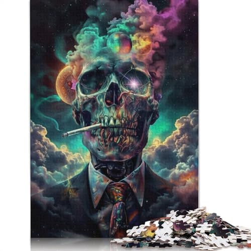 1000-teiliges Puzzle „Suit Up!“, Papierpuzzle mit Rauchschädel für Erwachsene, Lernspiele, 1000 Teile (75 x 50 cm) von VMDUHFY