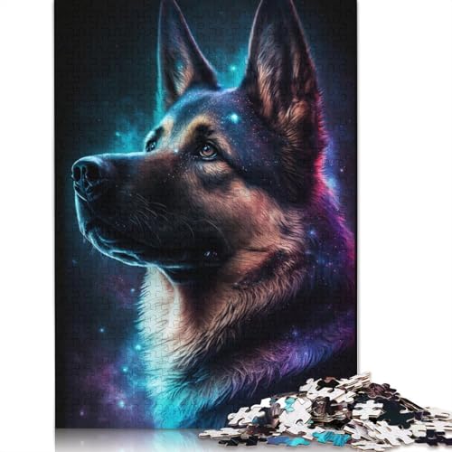 1000-teiliges Puzzle mit weißem Tiger und Galaxie-Motiv, für Erwachsene, Papierpuzzle, Lernspiel für Erwachsene und Teenager, 1000 Teile (38 x 26 cm) von VMDUHFY