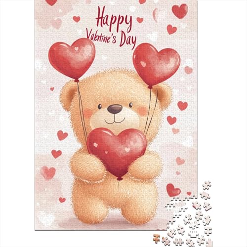 1000-teiliges Teddybär-Liebes-Puzzle für Erwachsene, Papierpuzzle, Lernspiel für Erwachsene Teenager, 1000 Teile (38 x 26 cm) von VMDUHFY
