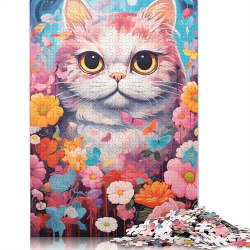 1000-teiliges buntes Giraffenkopf-Puzzle für Erwachsene und Jugendliche, Lernspielzeug aus Papier, 1000 Teile (38 x 26 cm) von VMDUHFY