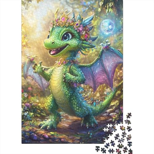 1000-teiliges süßes Drachen-Puzzle für Kleinkinder, Papierpuzzle, Puzzle für Erwachsene, 1000 Teile (75 x 50 cm) von VMDUHFY