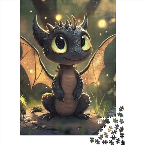 1000-teiliges süßes Drachen-Puzzle für Kleinkinder, Puzzles für Erwachsene, Puzzles, einzigartige Heimdekoration und Geschenke, 1000 Teile (38 x 26 cm) von VMDUHFY