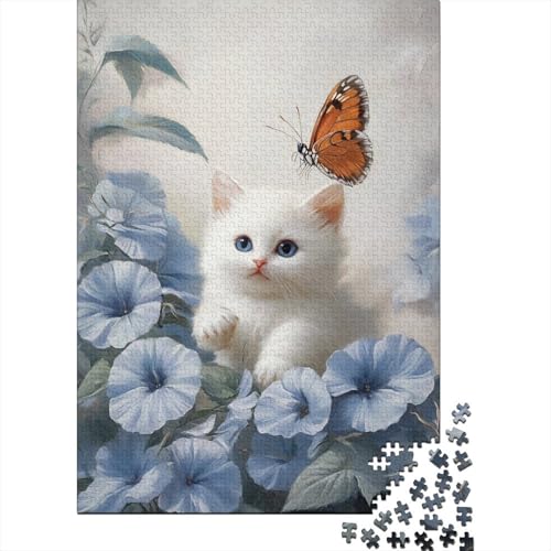 1000-teiliges süßes Kätzchen-Puzzle für Erwachsene, Papierpuzzles, Puzzles für Erwachsene, Lernspiel, Herausforderungsspielzeug, 1000 Stück (75 x 50 cm) von VMDUHFY