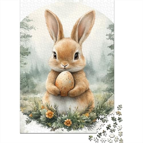 1000-teiliges süßes Osterhasen-Puzzle für Erwachsene, Papierpuzzles, Puzzles für Erwachsene, Lernspiel, Herausforderungsspielzeug, 1000 Stück (38 x 26 cm) von VMDUHFY