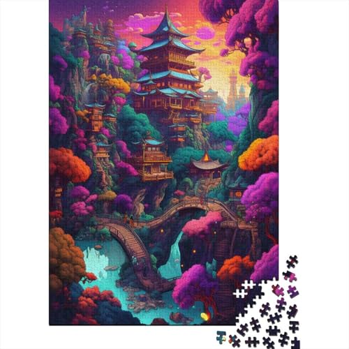 Fantasy Village 15 Puzzle 1000 Teile Weihnachtsgeschenke Papierpuzzle für Teenager Lustiges Puzzle 1000 Teile (38 x 26 cm) von VMDUHFY