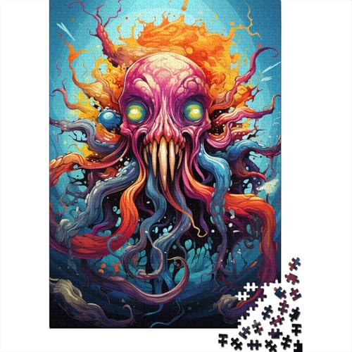 Malen, buntes Oktopus-Puzzle, einzigartige Heimdekoration, 100% recycelter Karton, Puzzle für Erwachsene, 1000 Teile (75 x 50 cm) von VMDUHFY