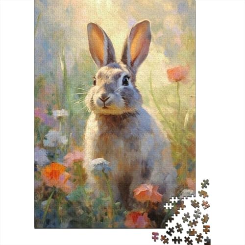 Niedliches Osterhasen-Puzzle, 1000 Teile, Papierpuzzle für Erwachsene, Lernspiel, Herausforderungsspielzeug, 1000 Teile (38 x 26 cm) von VMDUHFY