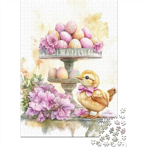 Oster-Puzzle mit süßem Häschen, 1000-teiliges Papierpuzzle für Erwachsene, Lernspiel, Herausforderungsspielzeug, 1000 Teile (75 x 50 cm) von VMDUHFY