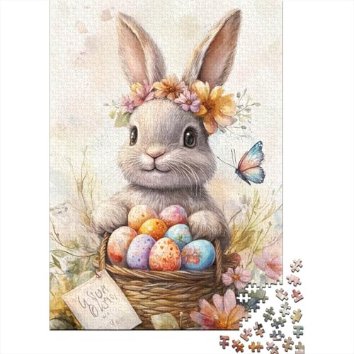 Oster-Puzzle mit süßem Häschen, für Erwachsene, 1000-teiliges Puzzle für Teenager, Lernspiel, Herausforderung, Spielzeug, 1000 Teile (75 x 50 cm) von VMDUHFY