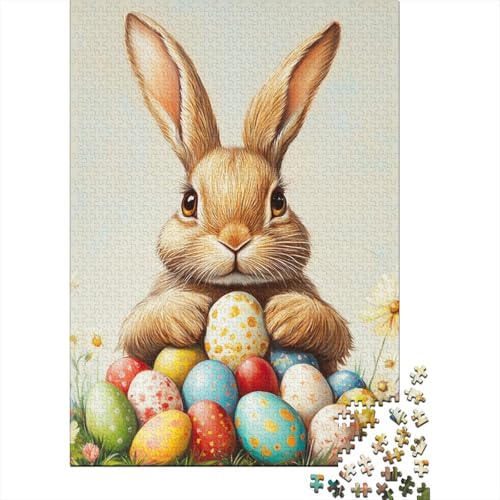 Oster-Puzzle mit süßem Häschen, für Erwachsene, 1000-teiliges Puzzle für Teenager, Lernspiel, Herausforderung, Spielzeug, 1000 Teile (75 x 50 cm) von VMDUHFY