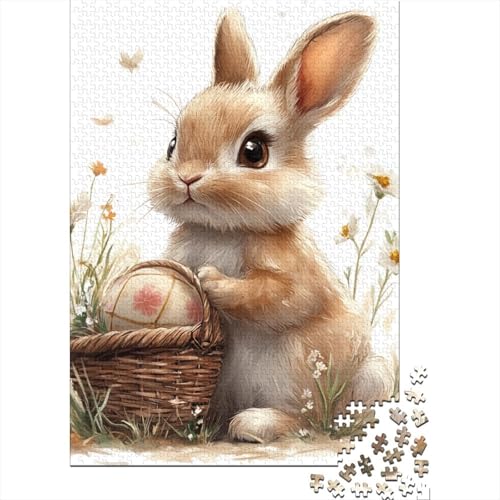 Ostern Niedliche Hasen Papierpuzzles 1000 Teile Puzzles für Erwachsene Lernspiel Herausforderung Spielzeug 1000 Stück (38x26cm) von VMDUHFY